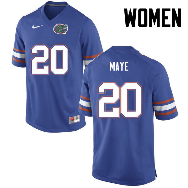 Florida Gators Women #20 Marcus Maye College Football Jersey Blue